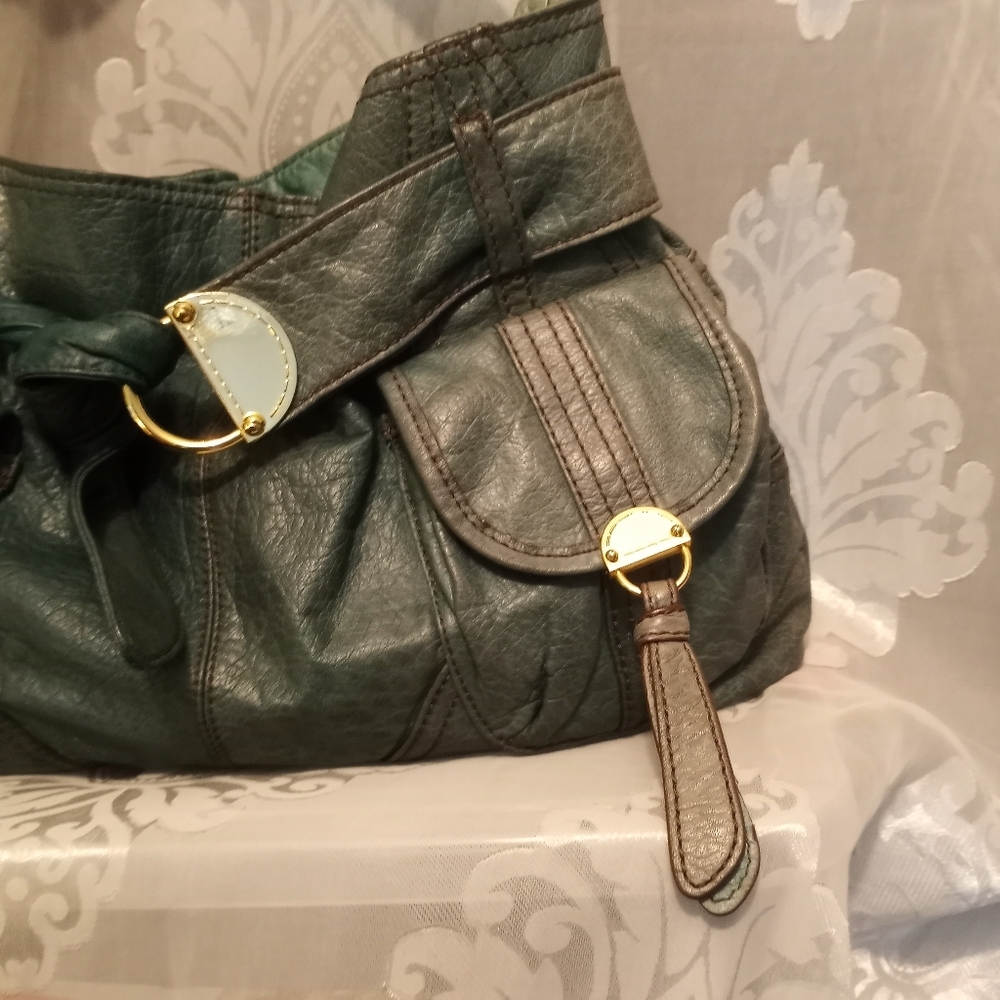 Steven Steve Madden Vintage Green Leather Hobo Handbag..SOLD SOLD SOLD - Picture 4 of 10
